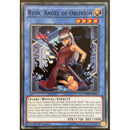 Ruin, Angel of Oblivion | CYHO-EN027 | 1st Edition | Common