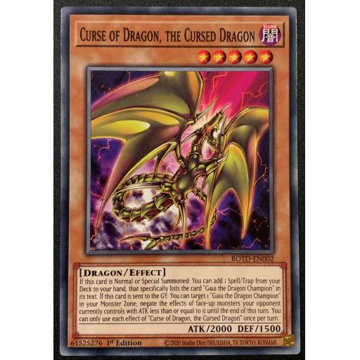 Curse of Dragon, the Cursed Dragon | ROTD-EN002 | 1st Edition | Common