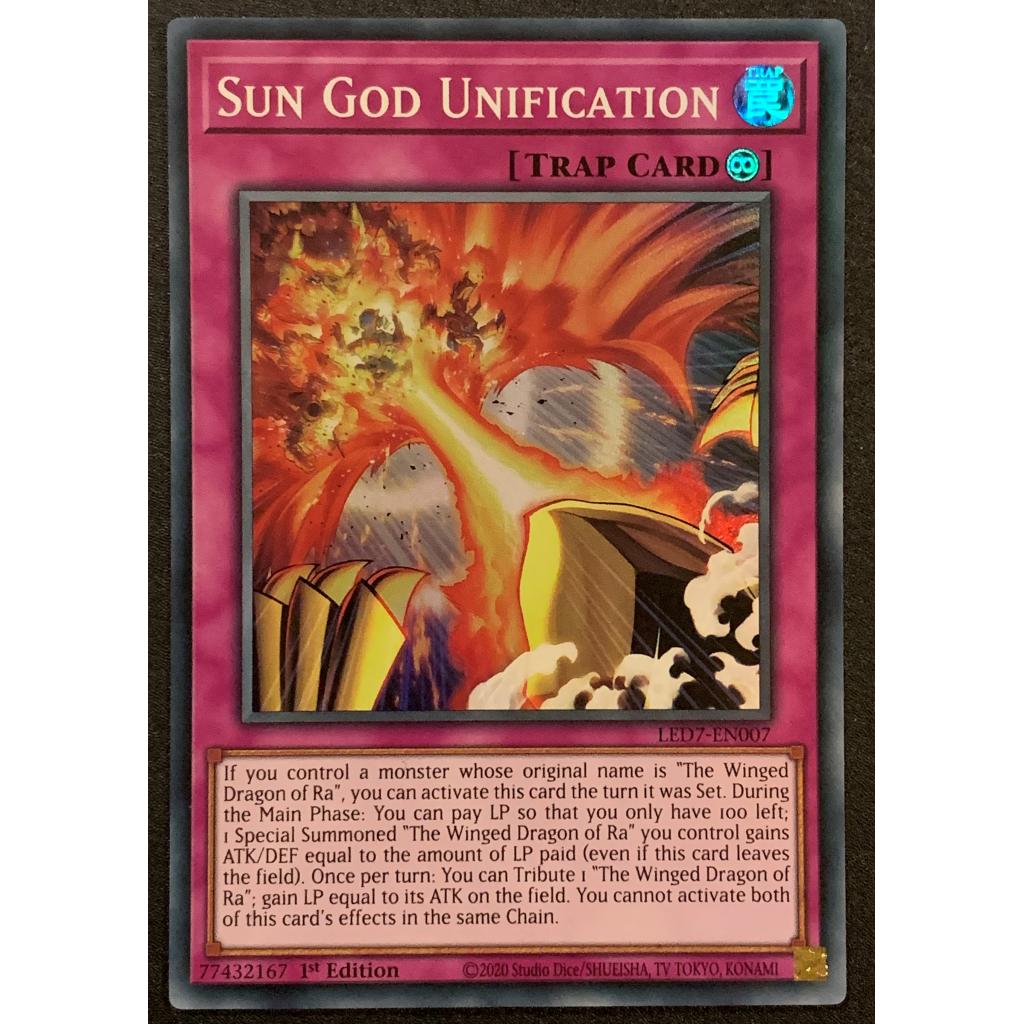 Yu-Gi-Oh Sun God Unification LED7-EN007 Super Rare 1st Edition Mint! 