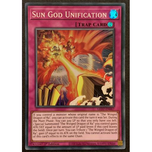 Sun God Unification | LED7-EN007 | 1st Edition | Super Rare