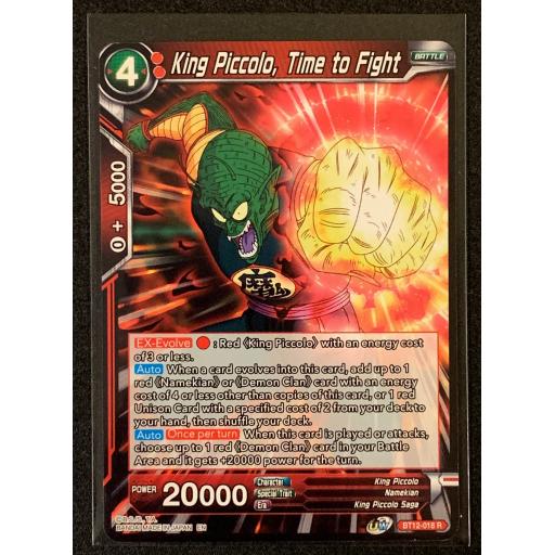 King Piccolo , Time to Fight | BT12-018 R | Rare