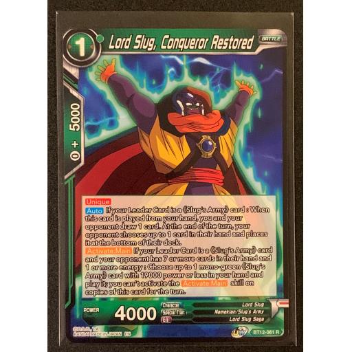 Lord Slug , Conqueror Restored | BT12-061 R | Rare