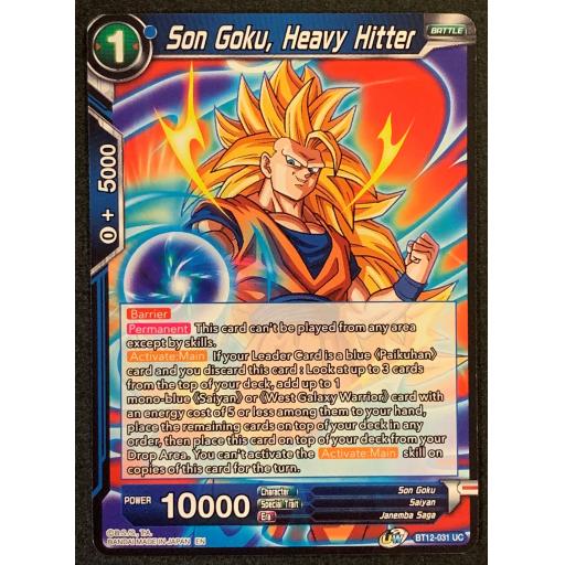 Son Goku , Heavy Hitter | B12-031 UN | Uncommon