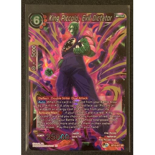 King Piccolo , Evil Dictator | BT12-017 SR | Super Rare