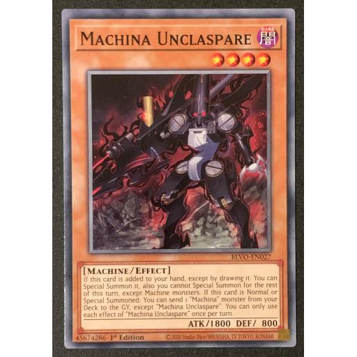 Machina Unclaspare | BLVO-EN027 | 1st Edition | Common