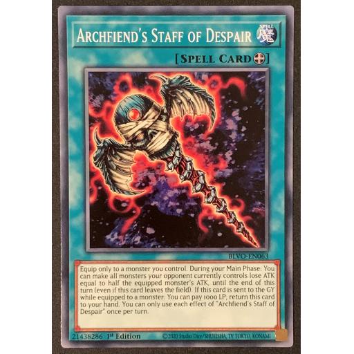 Archfiends Staff of Depair | BLVO-EN063 | 1st Edition | Common