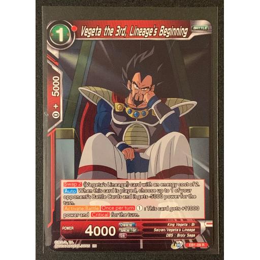 Vegeta the 3rd, Lineages Beginning | EB1-09 R | Rare