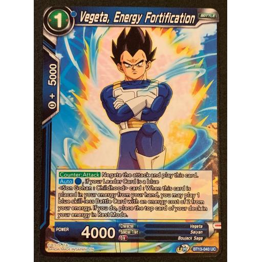 Vegta, Energy Fortification | BT13-040UC | Uncommon