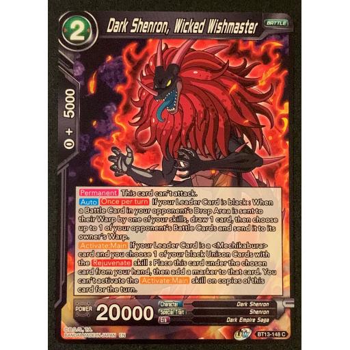 Dark Shenron , Wicked Wish master | BT13-148C | Common