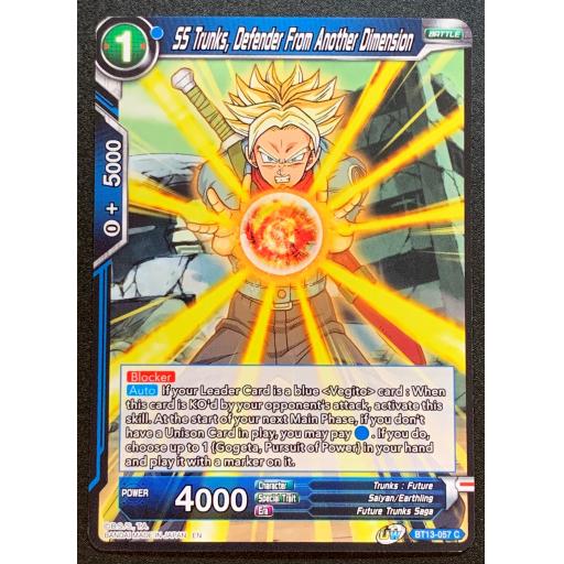SS Trunks , Defender From Another Dimension | BT13-057C | Common