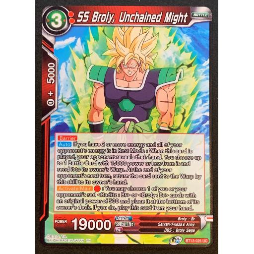 SS Broly, Unchained Might | BT13-025UC | Uncommon