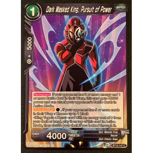 Dark Masked King , Pursuit of Power | BT13-147C | Common