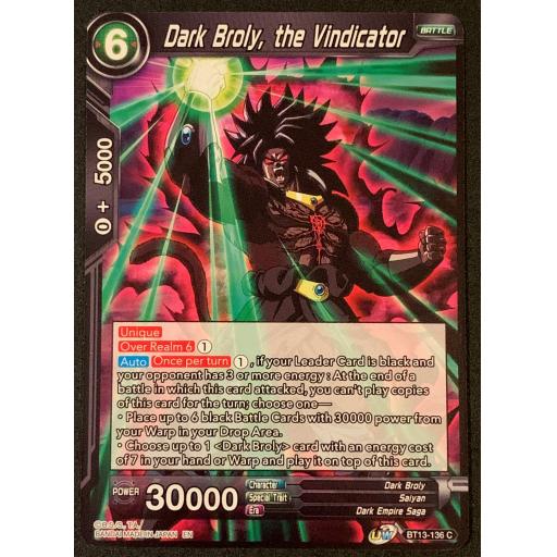 Dark Broly , The Vindicator | BT13-126C | Common