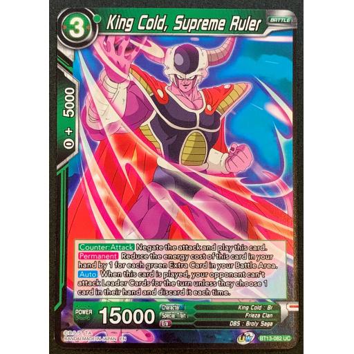 King Cold , Supreme Ruler | BT13-082UC | Uncommon
