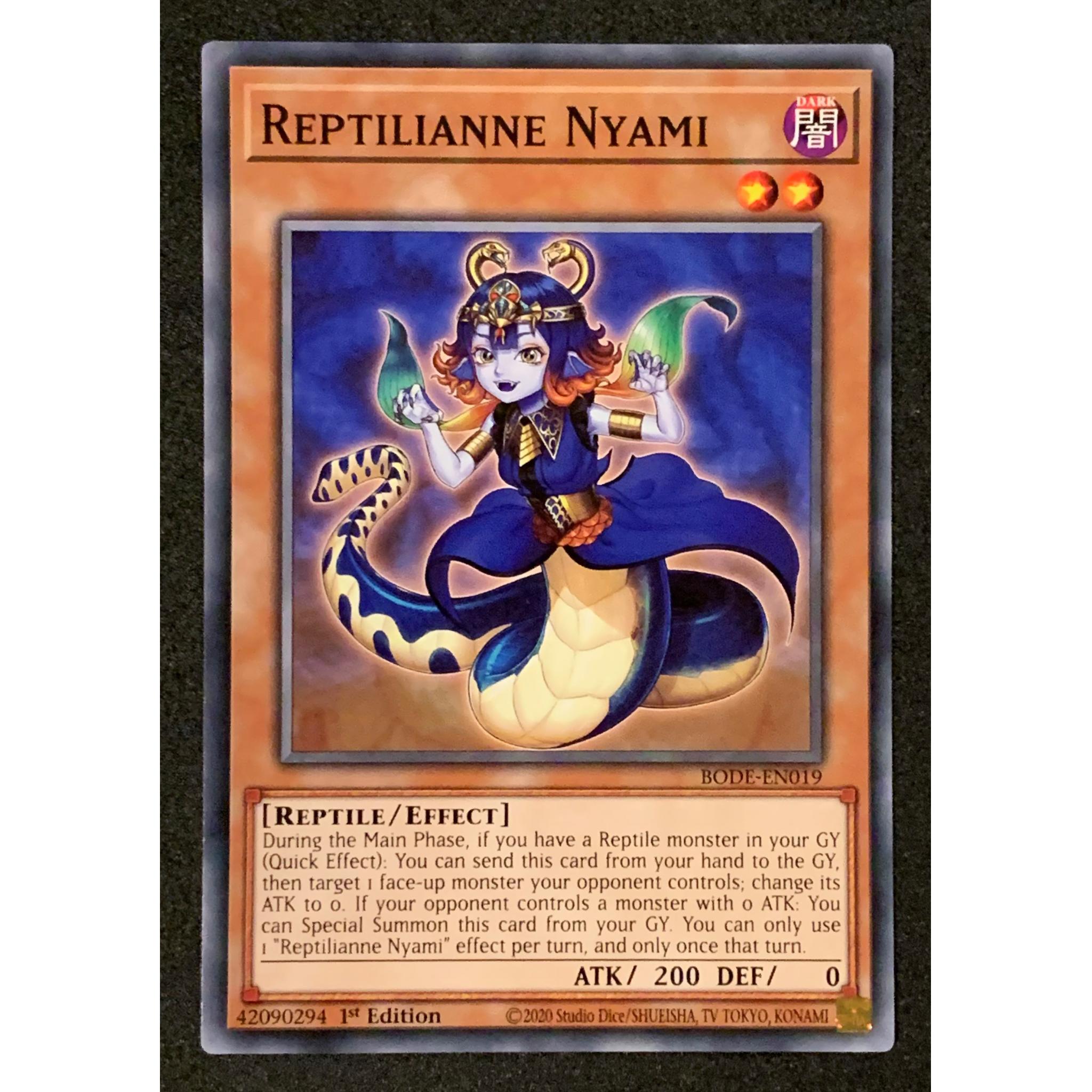 Yu-Gi-Oh! Karte „Reptilianne Recoil“ – BODE-EN061, Common, 1. Auflage, Aus Burst Of Destiny