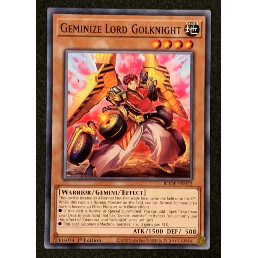 Geminize Lord Golknight | BODE-EN032 | 1st Edition | Common