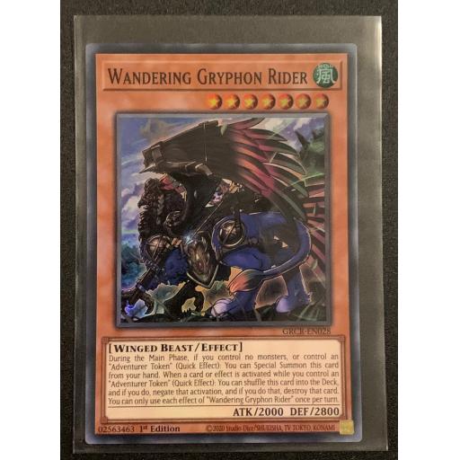 Wandering Gryphon Rider | GRCR-EN028 | 1st Edition | Super Rare