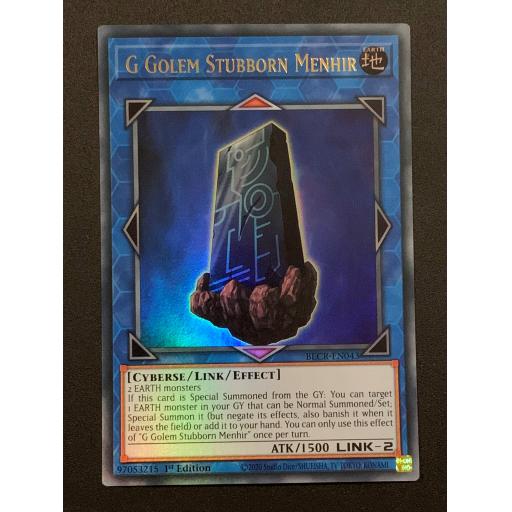 G Golem Stubborn Menhir | BLCR-EN043 | Ultra Rare | 1st Edition