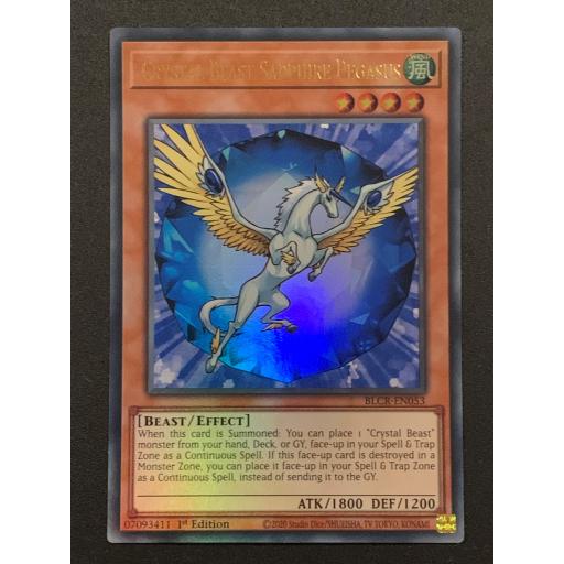 Crystal Beast Sapphire Pegasus | BLCR-EN053 | Ultra Rare | 1st Edition