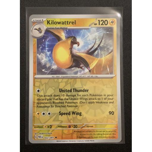 Kilowattrel | 022/091 | Reverse Holo Uncommon