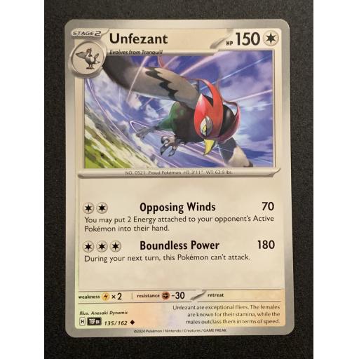 Unfezant | 135/162 | Uncommon