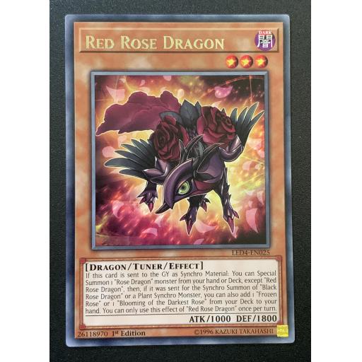 Red Rose Dragon | LED4-EN025 | Rare | 1st Edition