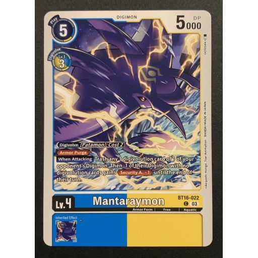 Mantaraymon | BT16-022 | Common