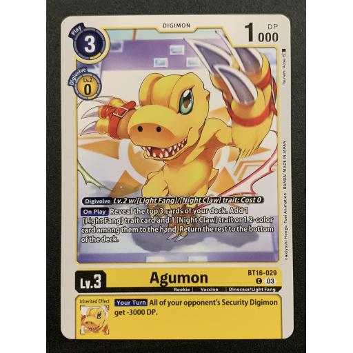 Agumon | BT16-029 | Common