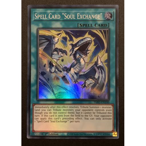 Spell Card "Soul Exchnage" | INFO-EN100 | Super Rare | 1st Edition