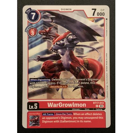 WarGrowlmon | BT17-013 | Common