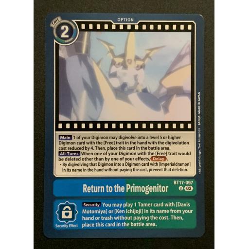 Return to the Primogenitor | BT17-097 | Uncommon