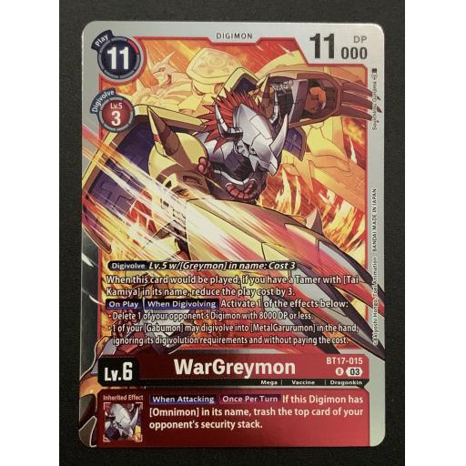 WarGreymon | BT17-015 | Rare