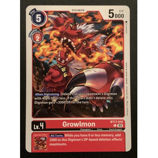 Growlmon | BT17-010 | Common